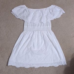 Cotton strapless eyelet dress